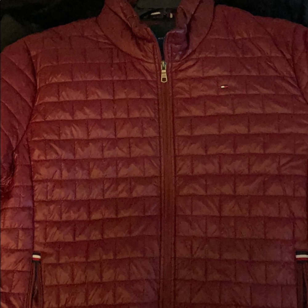 A Burgandy tommy hilfiger coat